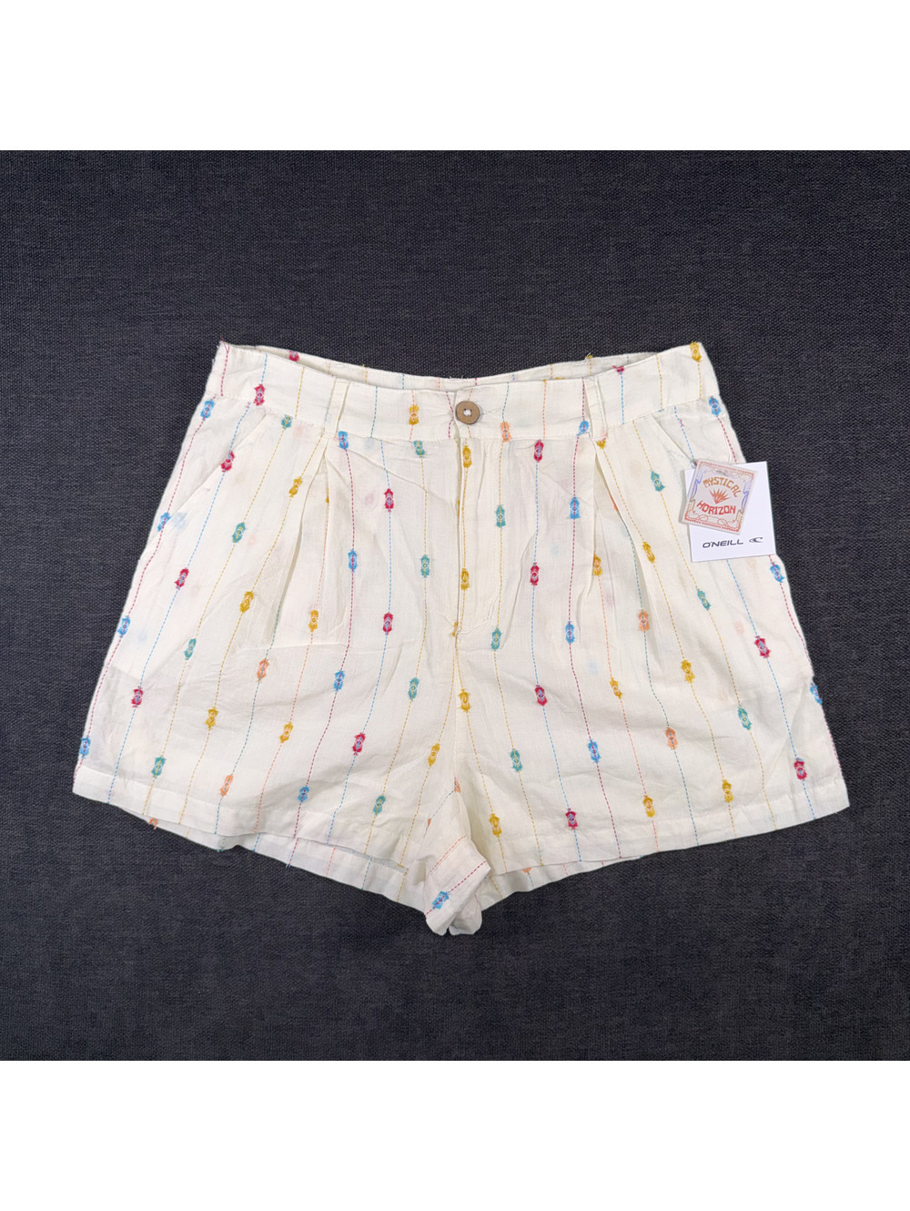 O'Neill Mystical Horizon Barnet Shorts 28 Cream with Multicolor Stitching